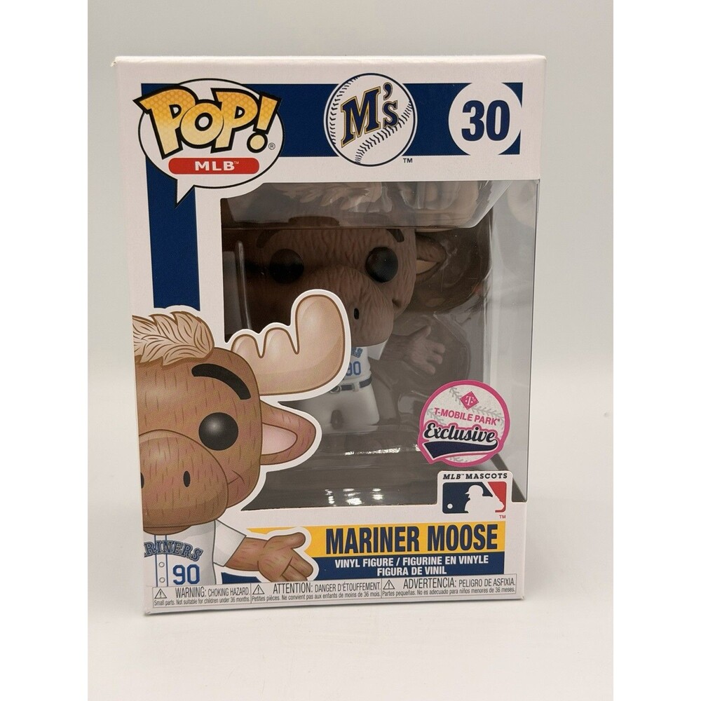 Funko Pop MLB Mariner Moose #30 White Uniform T-Mobile Park Exclusive Mariners